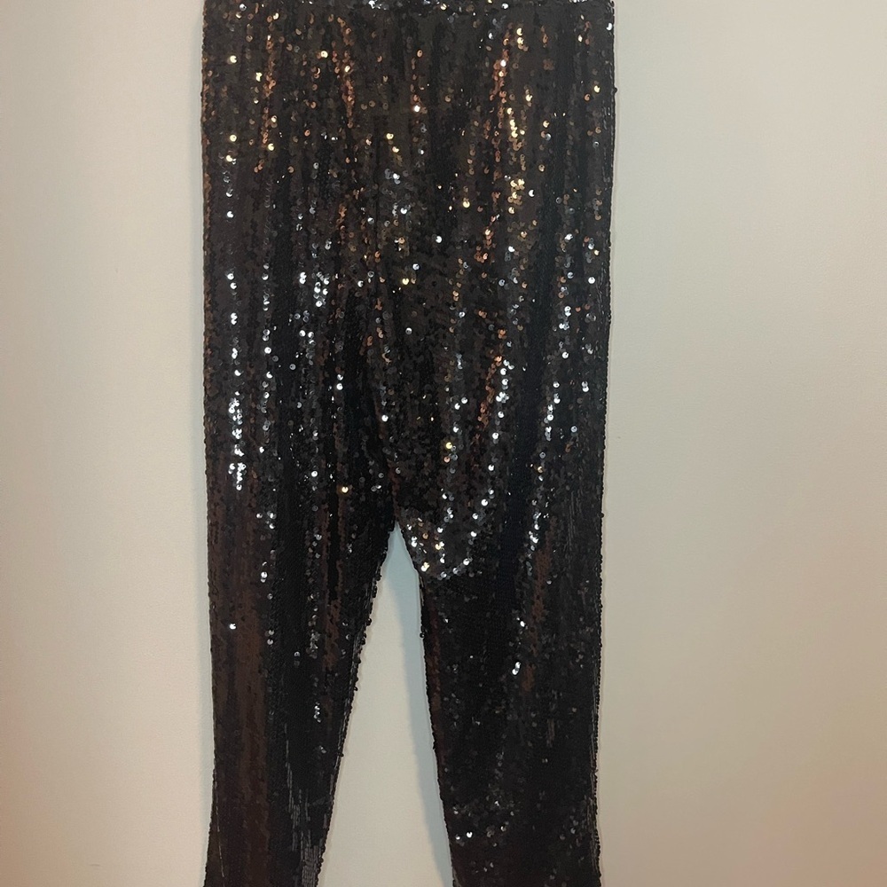 Francesca's Miami Collections Black Sequin pants size small new with tags - Picture 6 of 6